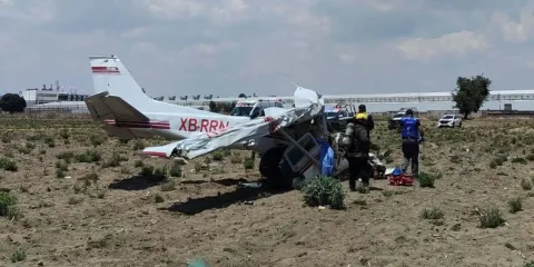 Se desplomó avioneta en Huejotzingo
