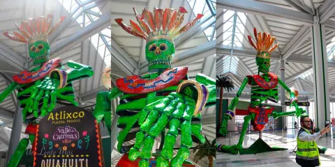 Atlixco lleva su arte al AIFA con la inauguración de la Catrina del Mundial 2026