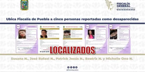 FGE Puebla localiza a cinco personas reportadas como desaparecidas en buenas condiciones
