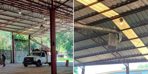 Mejora iluminación en naves del Mercado 5 de Mayo de Huauchinango