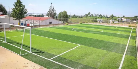 Cancha deportiva del Bachillerato 5 de Mayo en Cuautlancingo al 90%