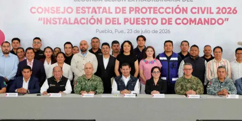 Puebla instala Puesto de Comando para reforzar la atención de emergencias por lluvias y ciclones