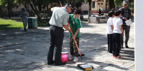 Guardia Nacional realiza jornada de labor social y prevención del delito en escuela de Puebla