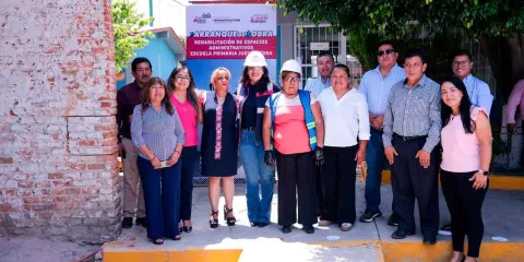 Lupita Cuautle inicia rehabilitación de la Primaria Justo Sierra en San Bernardino Tlaxcalancingo
