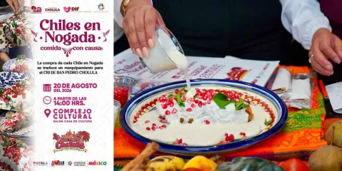 San Pedro Cholula presenta Comida con Causa para apoyar al CRI con chiles en nogada