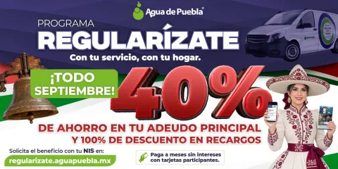 Agua de Puebla amplía en septiembre los beneficios del programa “Regularízate”