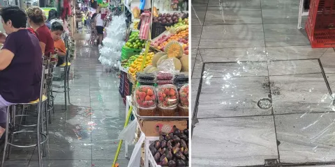 Tormenta provocó inundaciones, apagones y daños en mercado de Texmelucan 