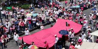 La Marea Rosa en Puebla pidió impedir el robo electoral este 2 de junio 