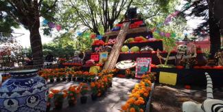 Inauguran mega ofrenda monumental por Día de Muertos en Atlixco