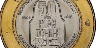 Moneda conmemorativa de 20 pesos del Plan DN-III-E, ¡Vale 50 millones!