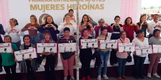 Mujeres Heroínas: Tonantzin Fernández fortalece el apoyo a madres jefas de familia en San Pedro Cholula