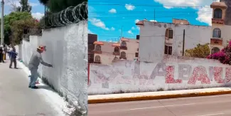 Bardas Blancas llega a Puebla tras blanquear 285 muros en Culiacán. VIDEO