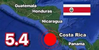 Fuerte sismo sacude Costa Rica; una réplica de 4.8 llegó dos minutos después