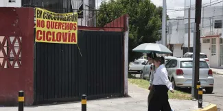 Pese a inconformidad marcan Ciclovía en la zona de San Manuel