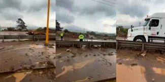Lluvia desborda barranca en Esperanza y deja calles cubiertas de lodo