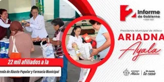 Ariadna Ayala mantiene apoyo a la economía de familias con Tienda de Abasto Popular y Farmacia Municipal