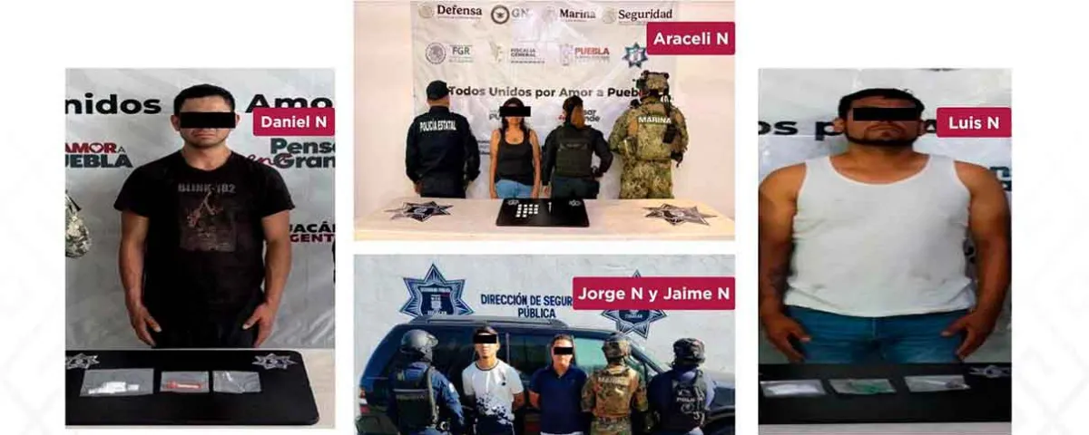 Caen cinco presuntos narcomenudistas en Tehuacán durante operativos de seguridad