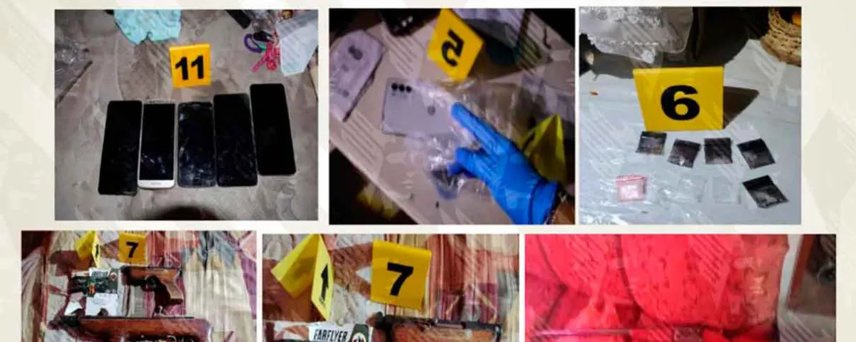Aseguran armas, droga y 14 celulares en cateos de Coronango
