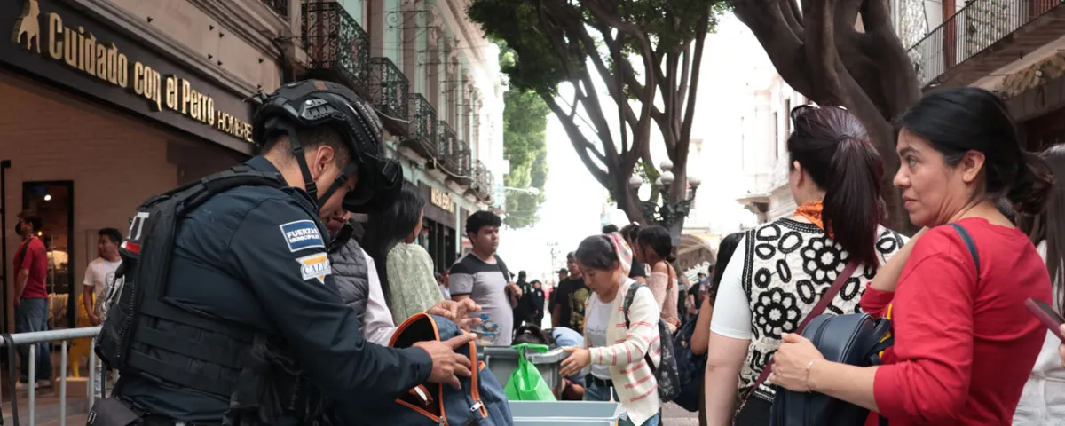 Zócalo de Puebla tendrá arcos detectores y filtros durante el Grito