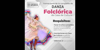Se invita en Atlixco a formar parte de la Compañía de Danza Folclórica
