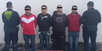 CAEN integrantes de “Los maníacos” durante cateo en Texmelucan